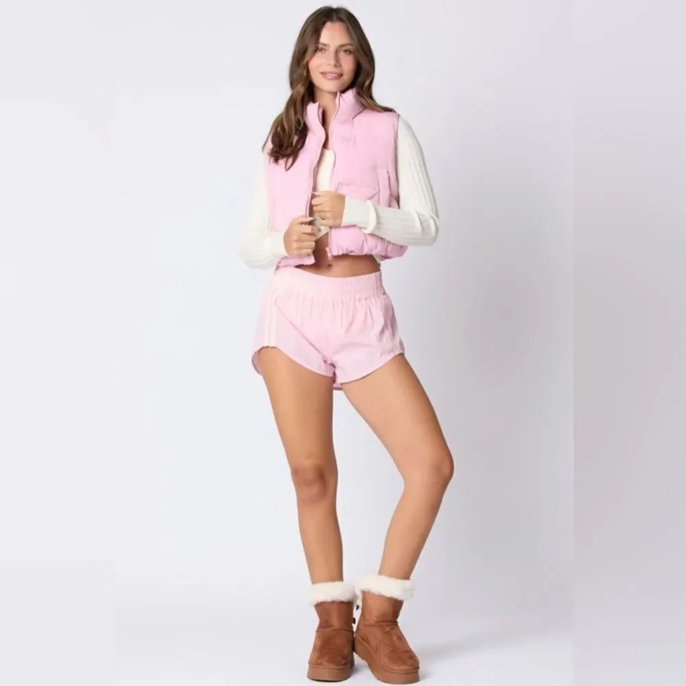 PINK PUFFER VEST WITH SATIN BOW - Picture 6 of 6